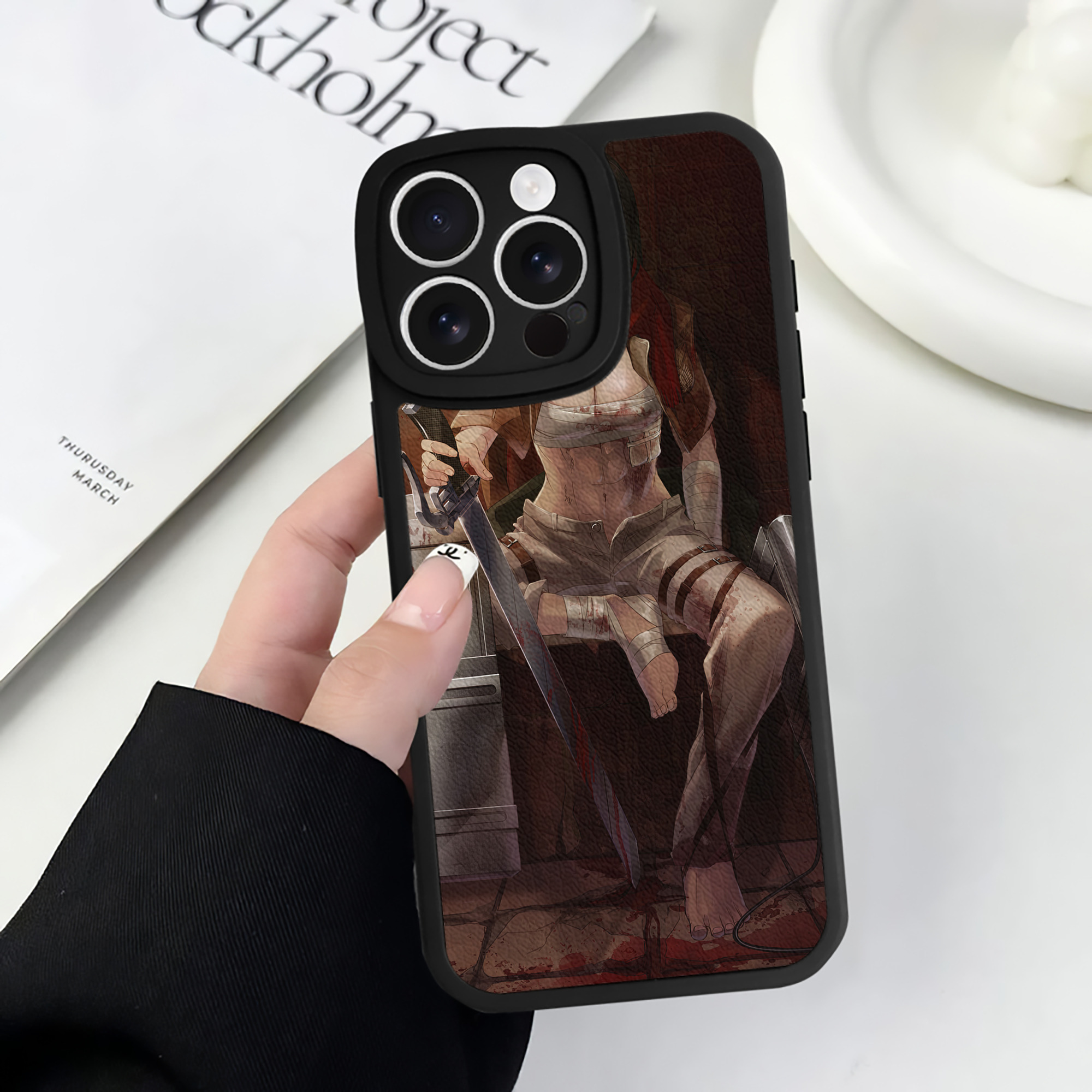 （画像用） 進撃の巨人 Attack on Titan 【iPhone 16シリーズ対応】シリコンスマホケース（レザー調） 材質：シリコン